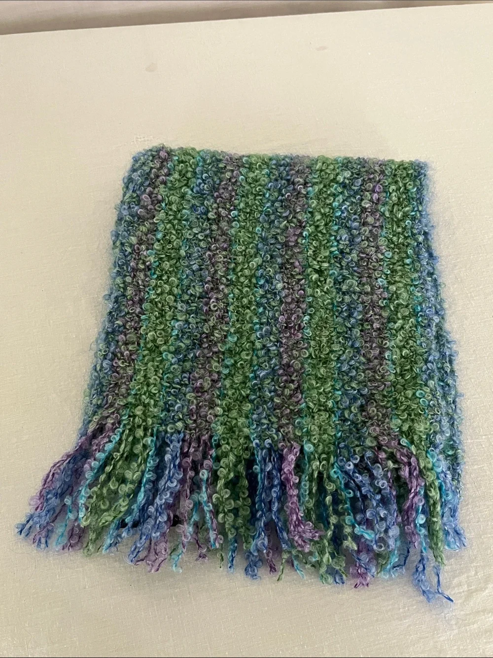 Mucros Weavers Irish Mohair & Viscose Scarf - Multicolor Green, Blue, Purple NWT